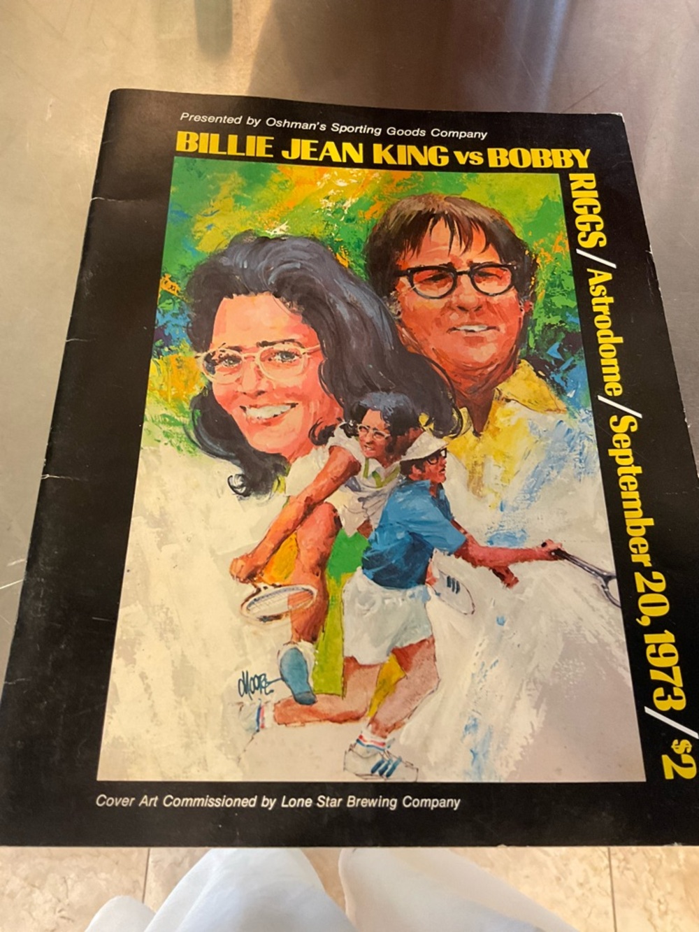 Vintage/original program for BILLIE JEAN KING VS BOBBY RIGGS AT ASTRODOME